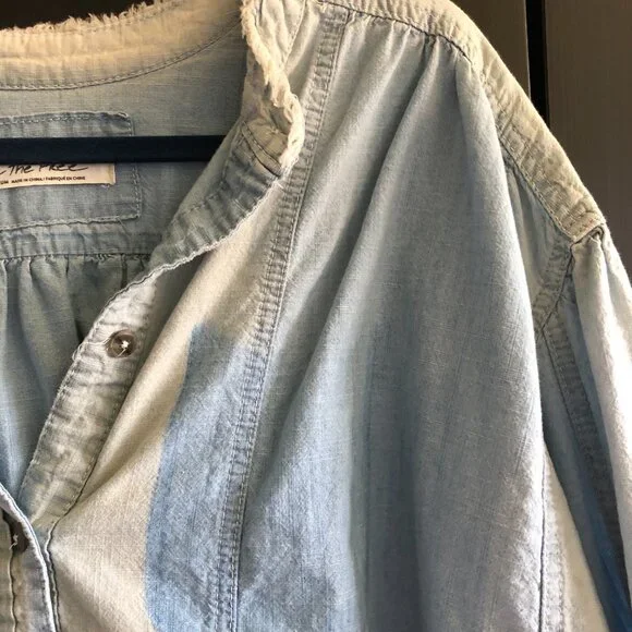 Free People Light Blue Denim Button-Up - Picture 11 of 14